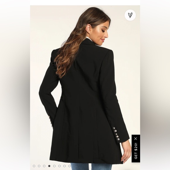 Lulu’s Black Double Breasted Blazer / Coat size small - Picture 7 of 7